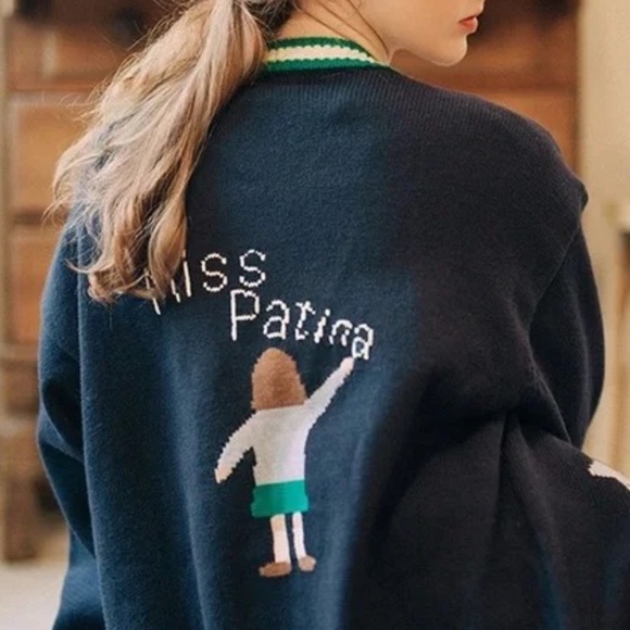 MISS PATINA "Russell" Campus Cardigan in ONE SIZE - Picture 1 of 9
